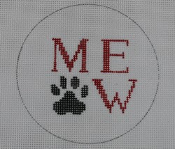 Meow and Paw Print - Black & Red