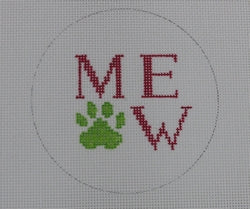 Meow and Paw Print - Pink & Green