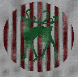Green Reindeer on Red StripeS