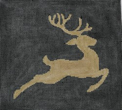 Reindeer Silhouette - Gold and Black