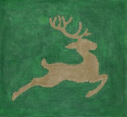 Reindeer Silhouette - Gold and Green