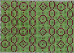 Wallet Insert - geometric chain/circle/diamond pink on pale green