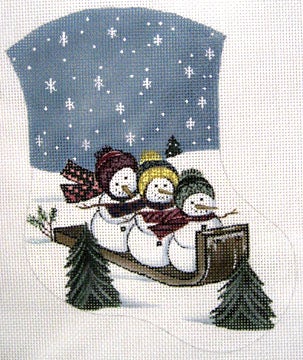 Snowmen on Sled Mini Sock