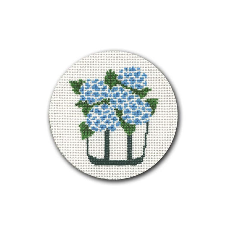CBK Needlepoint - Hydrangeas in LL Bean Boat Tote Canvas