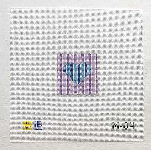 Blue Heart-Lilac Stripes