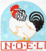 Noel - White Rooster Ornament