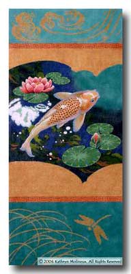 Gold/White Carp Scroll
