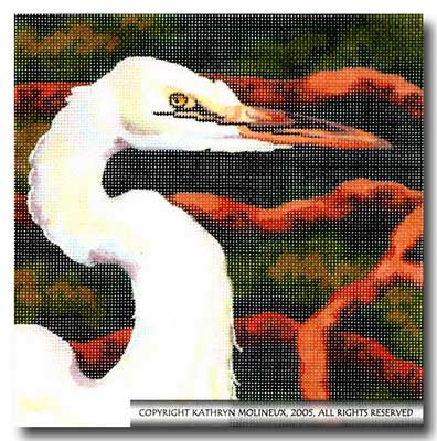 Squares: Egret