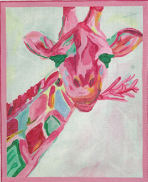 Megan Carn – Giraffe – pinks with greens & blues