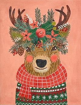 Mia Charro – Christmas Squad – Deer on Light Coral