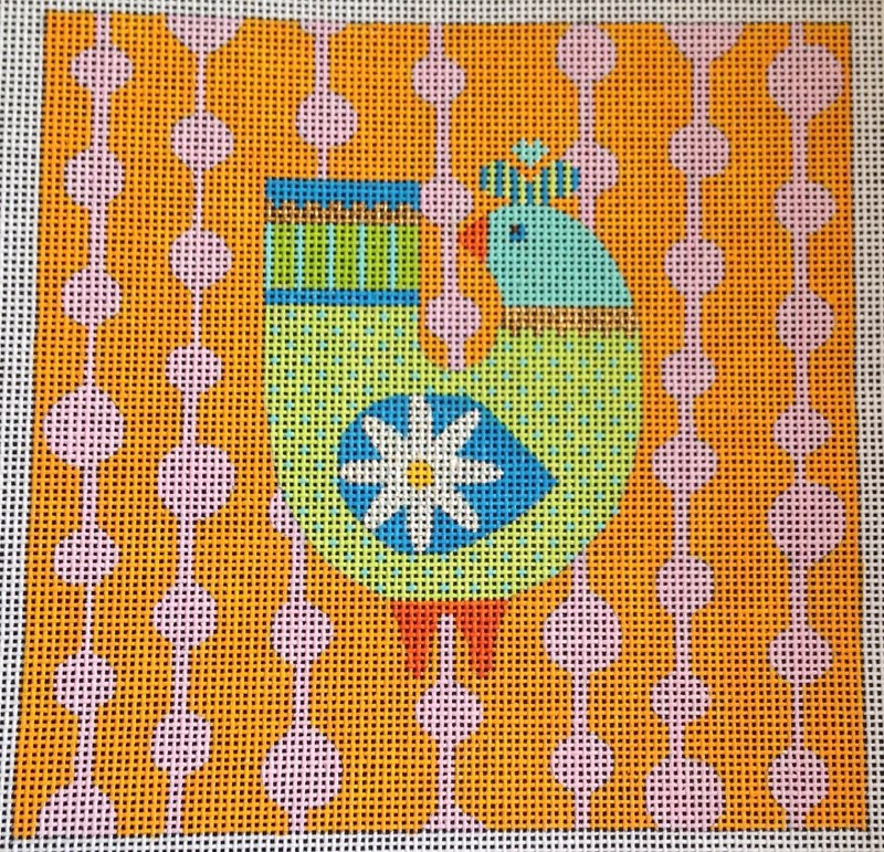 Mod Birds - Orange/Pink Pods Background