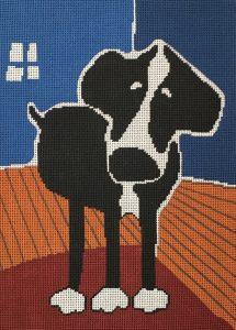 Wellesley Collection Tuxedo Dog Canvas