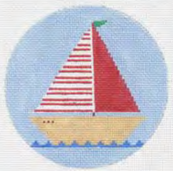 Red Sailboat Ornament
