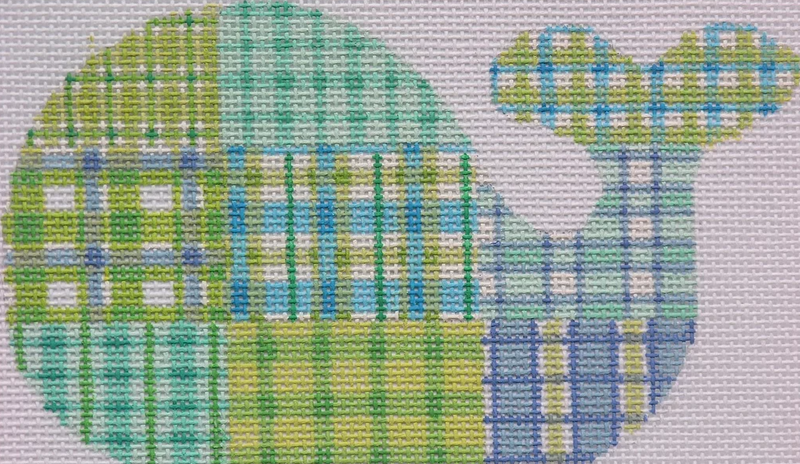 Mini Whale – Madras Patchwork – blues & greens