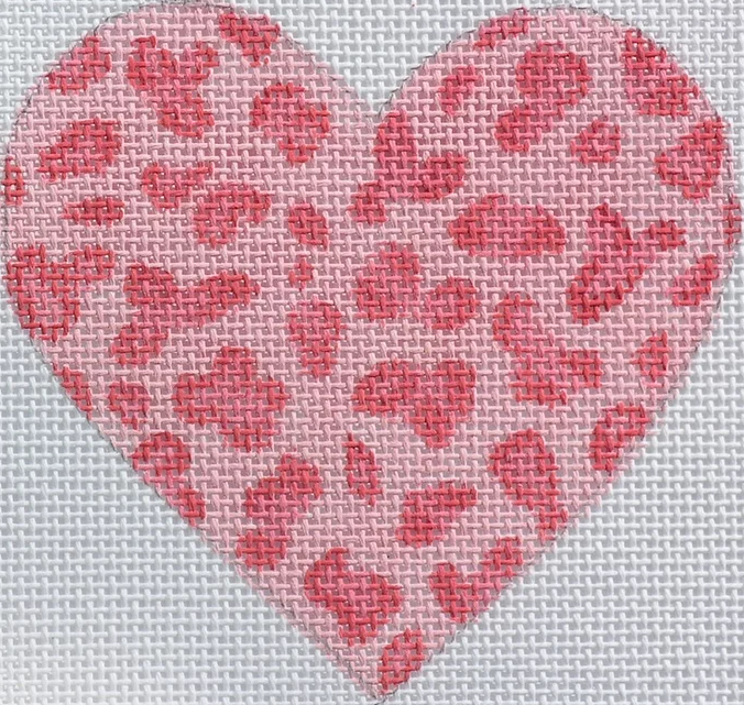 Mini Heart – Cheetah Spots - pinks