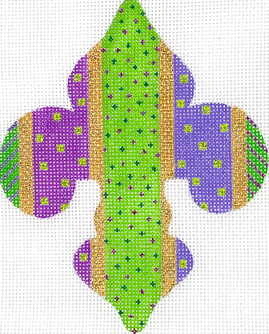 Mardi Gras Mini – Fleur-de-Lys – Celebration Stripes – purples, greens & golds