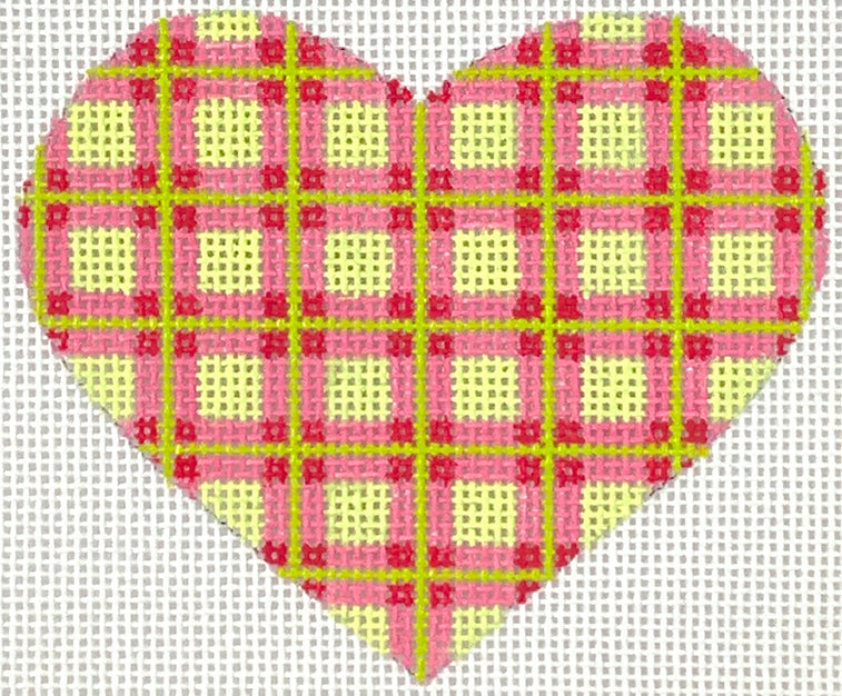 Mini Heart – Madras Plaid – pink, watermelon & limes