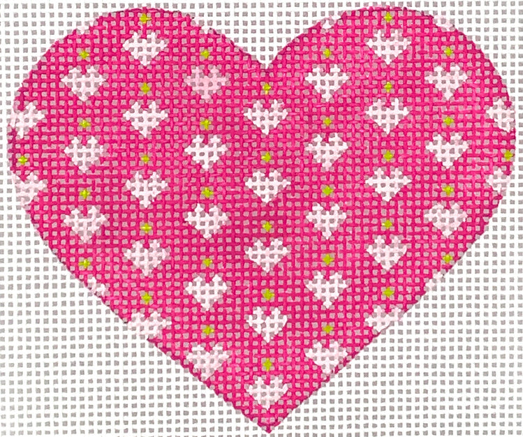 Mini Heart – Mini Hearts on Heart – pinks & lime