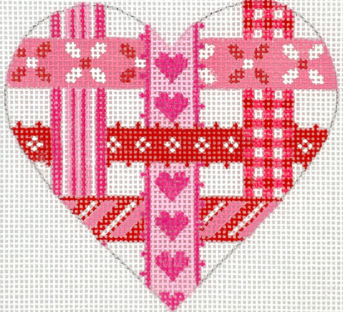 Mini Heart – Woven Ribbons – pinks & reds