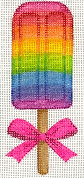 Mini Sweet Treat – Rainbow Popsicle w/ Hot Pink Bow
