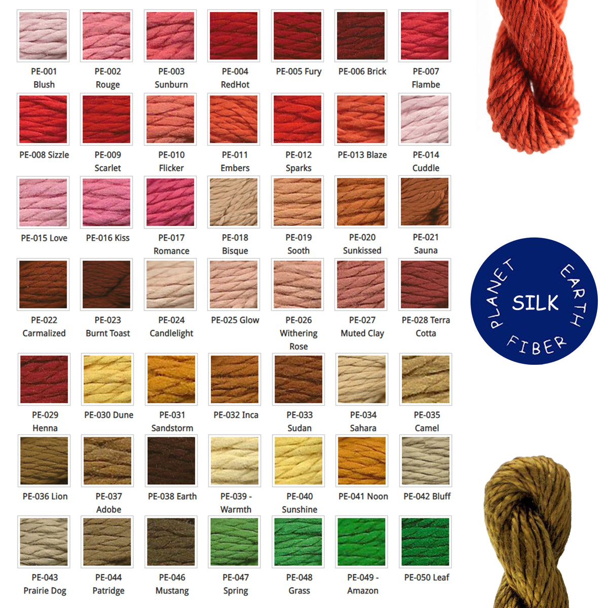 Planet Earth Silk - Non-strandable (001 - 050) Thread — Stitching Fox