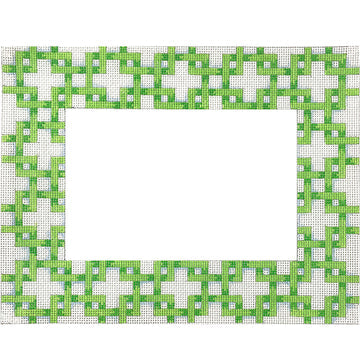 Green/White Lattice Frame