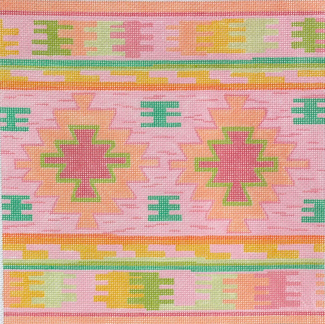 Dhurrie Square w/ Medallions – summer melons palette