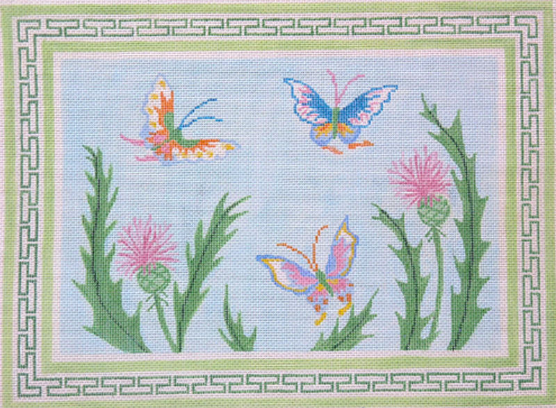 Lg. Chinese Butterflies & Thistle w/ Everlasting Border