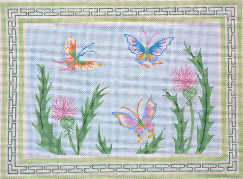 Lg. Chinese Butterflies & Thistle w/ Everlasting Border