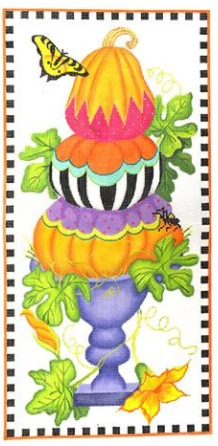 Funky Punkins Topiary Tall Rectangle 13m – orange, green, purple, gold, black, raspberry