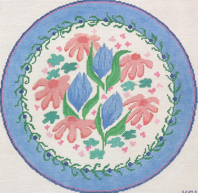 Retro Flowers Circle