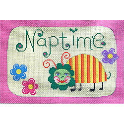 Patti Mann sign "Naptime" pink border Canvas