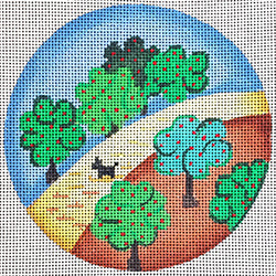Patti Mann orn. Toto and apple orchard Canvas