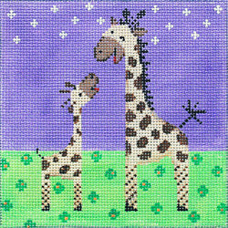 Patti Mann Mama and baby giraffe Canvas