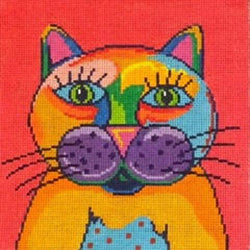 Patti Mann colorful cat Canvas