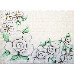 Patti Mann white floral sign Canvas