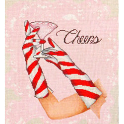 Patti Mann Cheers, stripe gloves, champagne Canvas