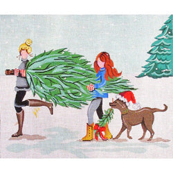 Patti Mann Carrying the Christmas tree Canvas