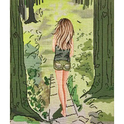 Patti Mann Walking on a forest path Canvas