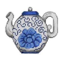 Patti Mann blue and white single teapot Canvas