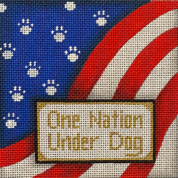 Patti Mann ornament One Nation Under Dog Canvas