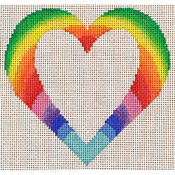 Patti Mann Rainbow heart, plain Canvas