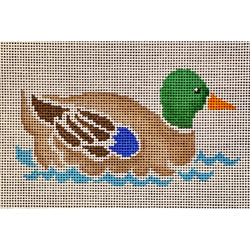 Patti Mann stencil, duck swimming Canvas