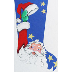 Patti Mann Stocking, Santa doffs his hat Canvas