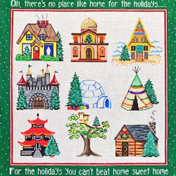 Patti Mann No Place Like Home for the Holidays, with border Canvas