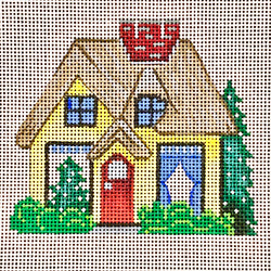 Patti Mann Christmas house--thatched roof cottage Canvas