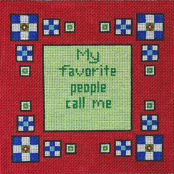 Patti Mann My favorite people call me….. Red border Canvas