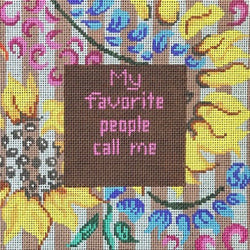 Patti Mann My favorite people call me….. Floral border Canvas