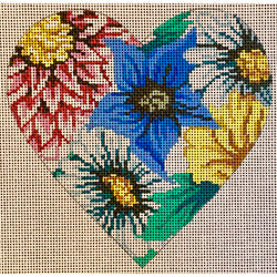 Patti Mann heart, fancy floral Canvas