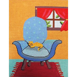 Patti Mann Blue chair Canvas
